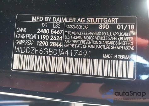 2018 Mercedes-Benz E 400 4Matic из США, поврежденный, VIN WDDZF6GB0JA417491